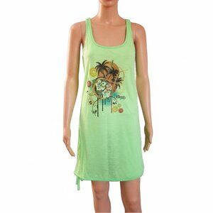 BaBa Swimsuit Cover Up Hawaii Maui Beach Neon Green Womens Size Large USA NEW